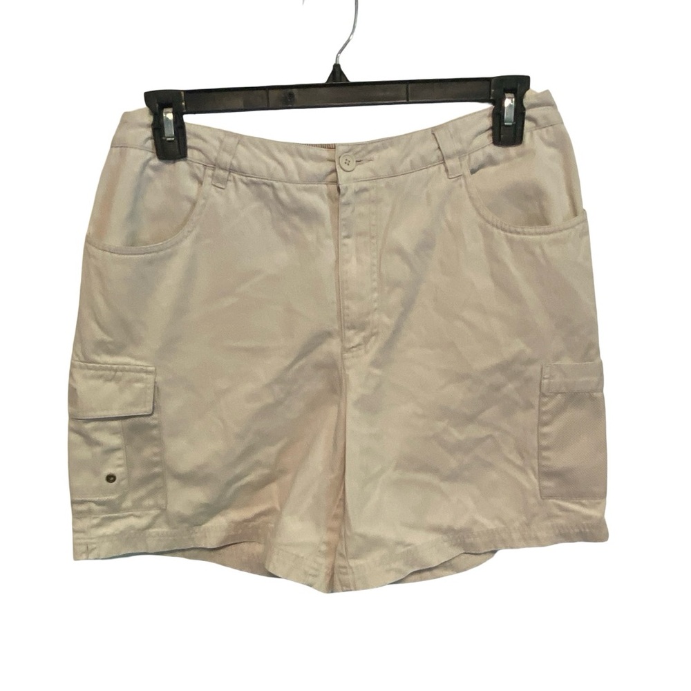 Caribbean Joe Women's Cream Cargo Shorts Size 14